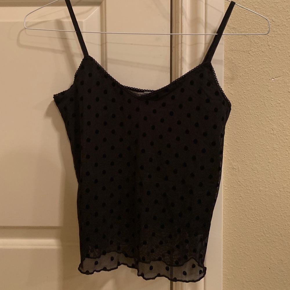 Black mesh tank top